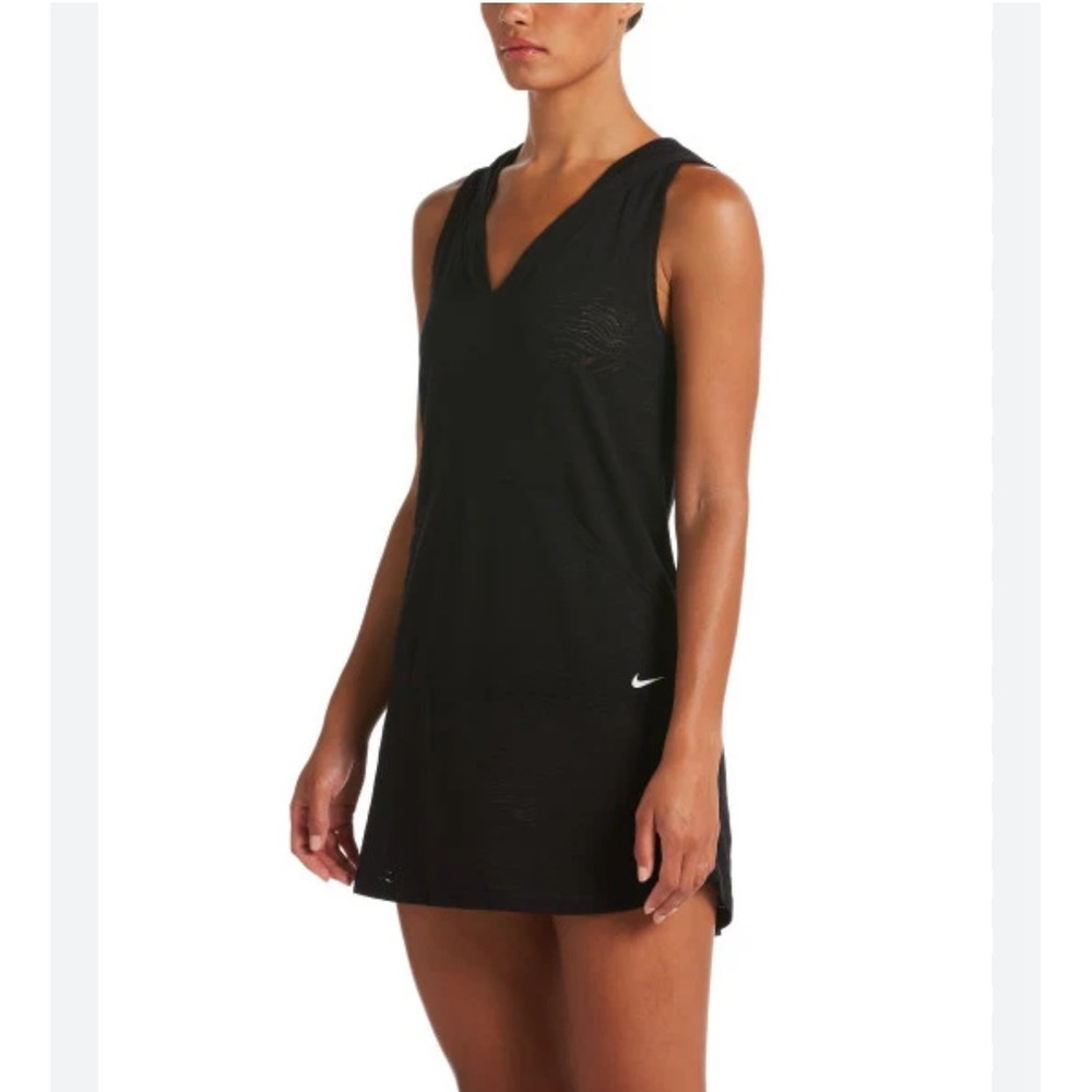 Nike Swim Cover Up Dress Women's XXL Sleeveless Hooded Black NESSA380